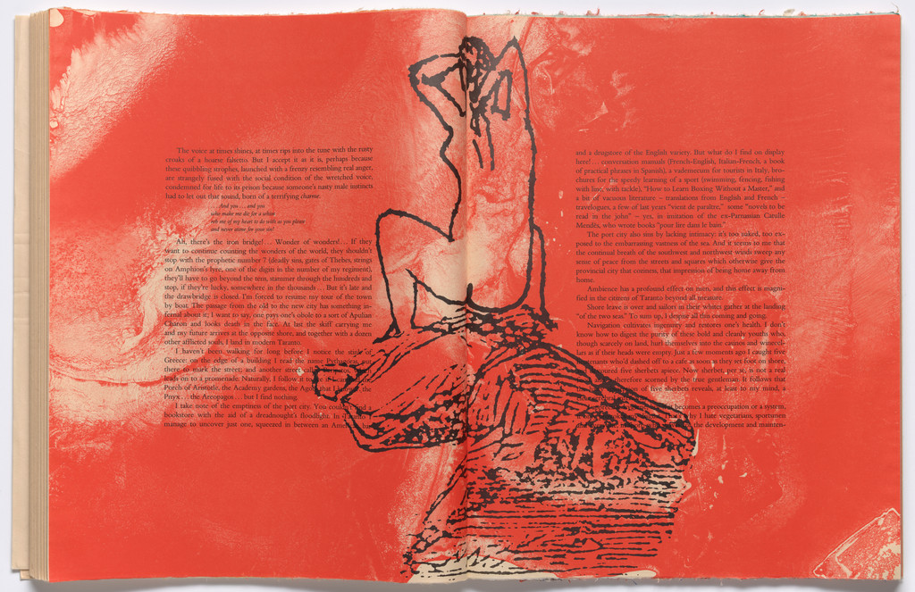 Double page in-text plate (folios 46 and 47) from THE DEPARTURE OF THE ARGONAUT, Francesco Clemente, 1983-86