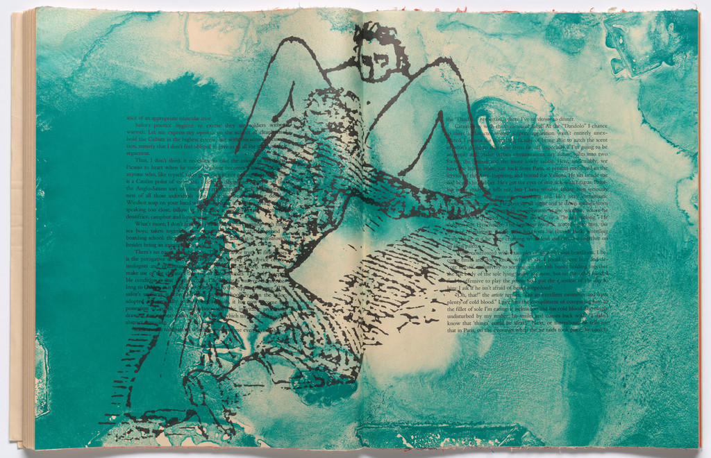 Double page in-text plate (folios 48 and 49) from THE DEPARTURE OF THE ARGONAUT, Francesco Clemente, 1983-86