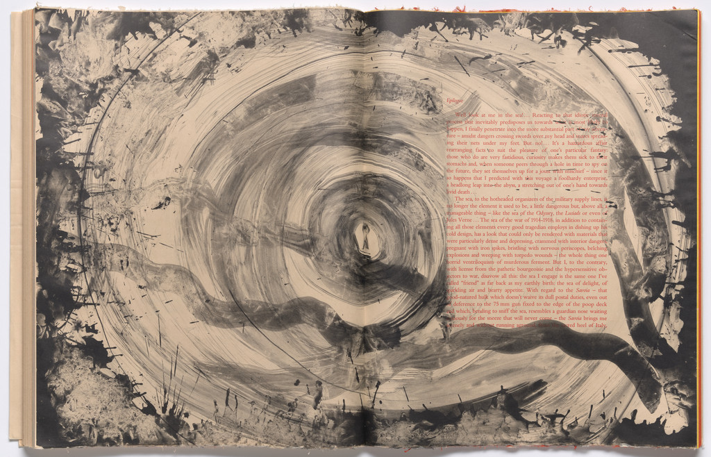 Double page in-text plate (folios 74 and 75) from THE DEPARTURE OF THE ARGONAUT, Francesco Clemente, 1983-86