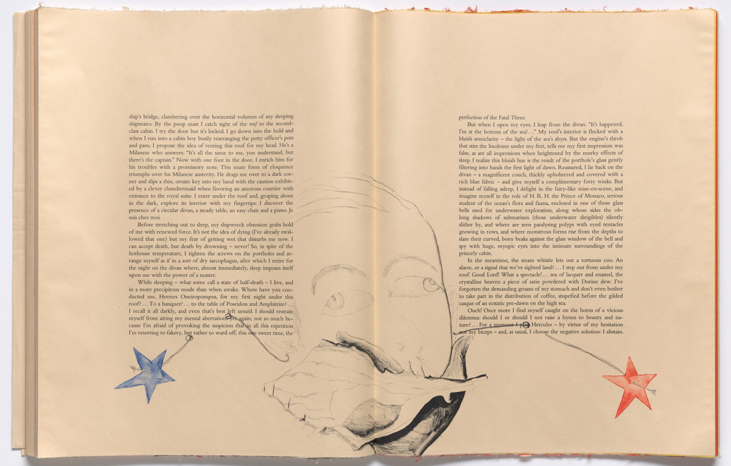 Double page in-text plate (folios 78 and 79) from THE DEPARTURE OF THE ARGONAUT, Francesco Clemente, 1983-86