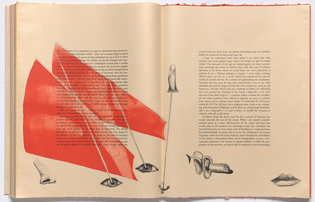 Double page in-text plate (folios 82 and 83) from THE DEPARTURE OF THE ARGONAUT, Francesco Clemente, 1983-86