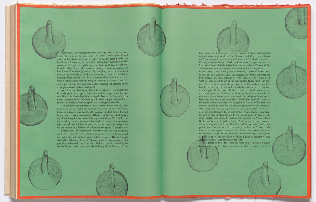 Double page in-text plate (folios 84 and 85) from THE DEPARTURE OF THE ARGONAUT, Francesco Clemente, 1983-86