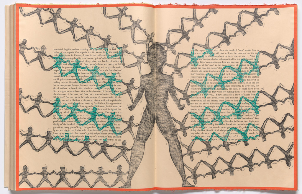 Double page in-text plate (folios 86 and 87) from THE DEPARTURE OF THE ARGONAUT, Francesco Clemente, 1983-86