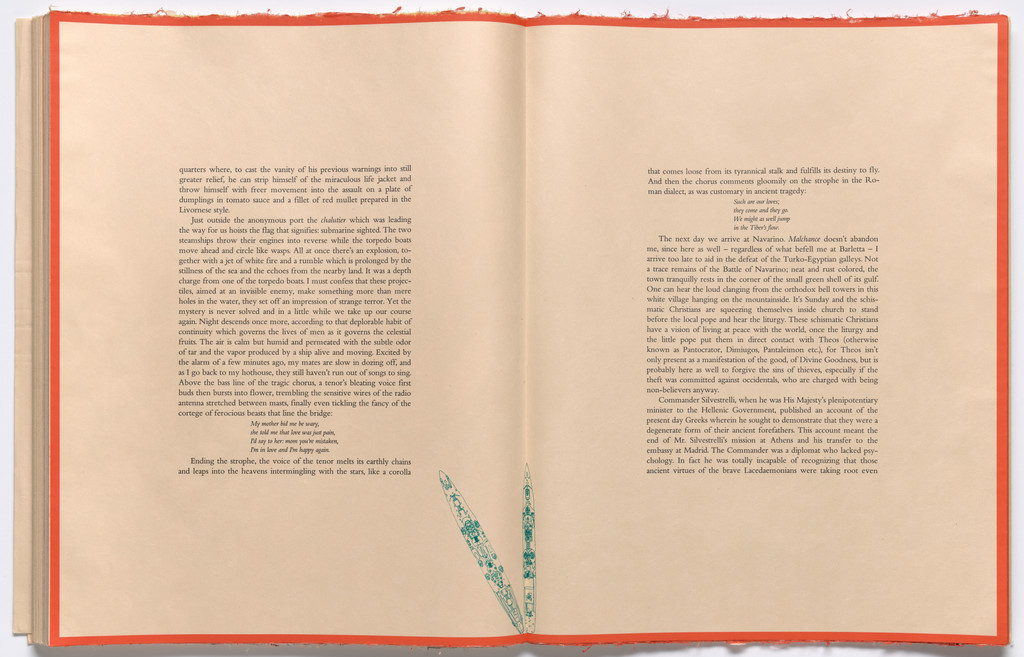 Double page in-text plate (folios 88 and 89) from THE DEPARTURE OF THE ARGONAUT, Francesco Clemente, 1983-86
