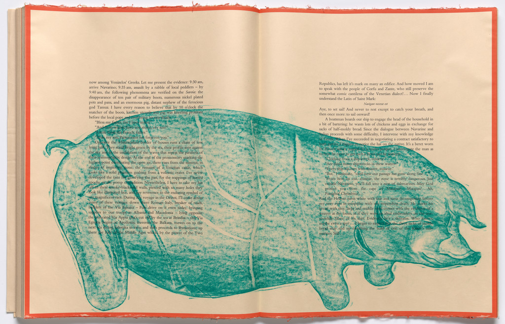 Double page in-text plate (folios 90 and 91) from The Departure of the Argonaut, Francesco Clemente, 1983-86