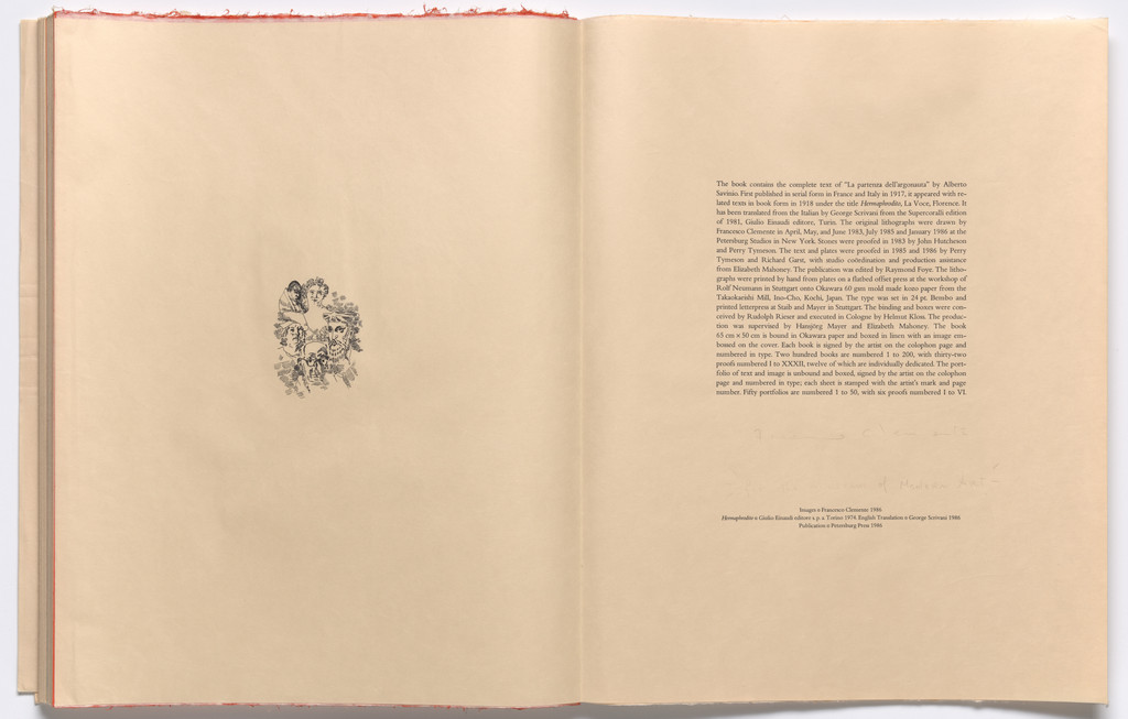 Vignette (folio 100) from THE DEPARTURE OF THE ARGONAUT, Francesco Clemente, 1983-86