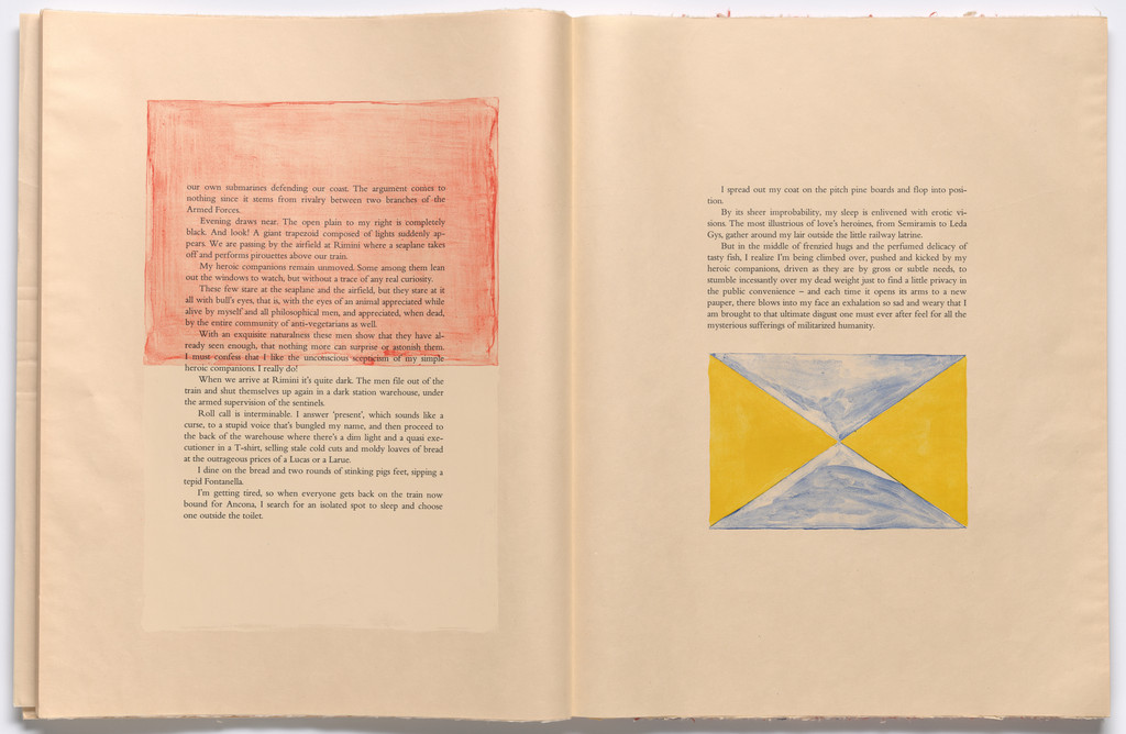 Double page in-text plate (folios 12 and 13) from THE DEPARTURE OF THE ARGONAUT, Francesco Clemente, 1983-86