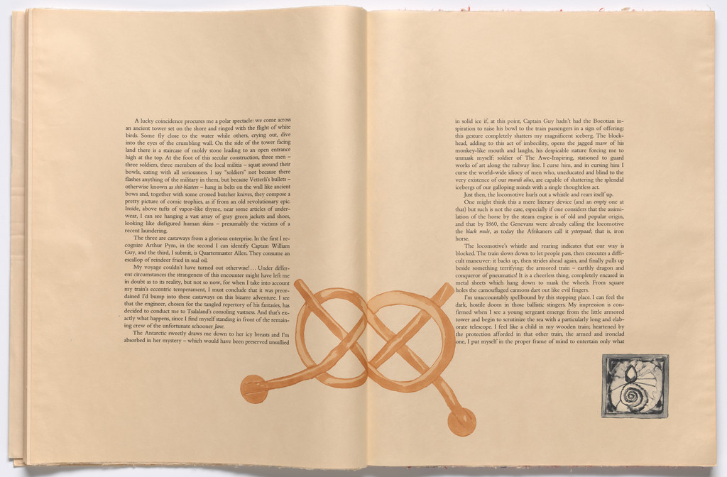 Double page in-text plate (folios 16 and 17) from THE DEPARTURE OF THE ARGONAUT, Francesco Clemente, 1983-86