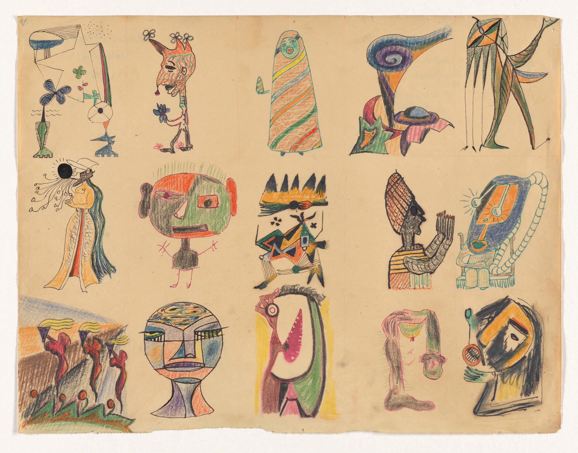 André Breton, Wifredo Lam, Jacqueline Lamba. Dessin collectif (Collective Drawing)