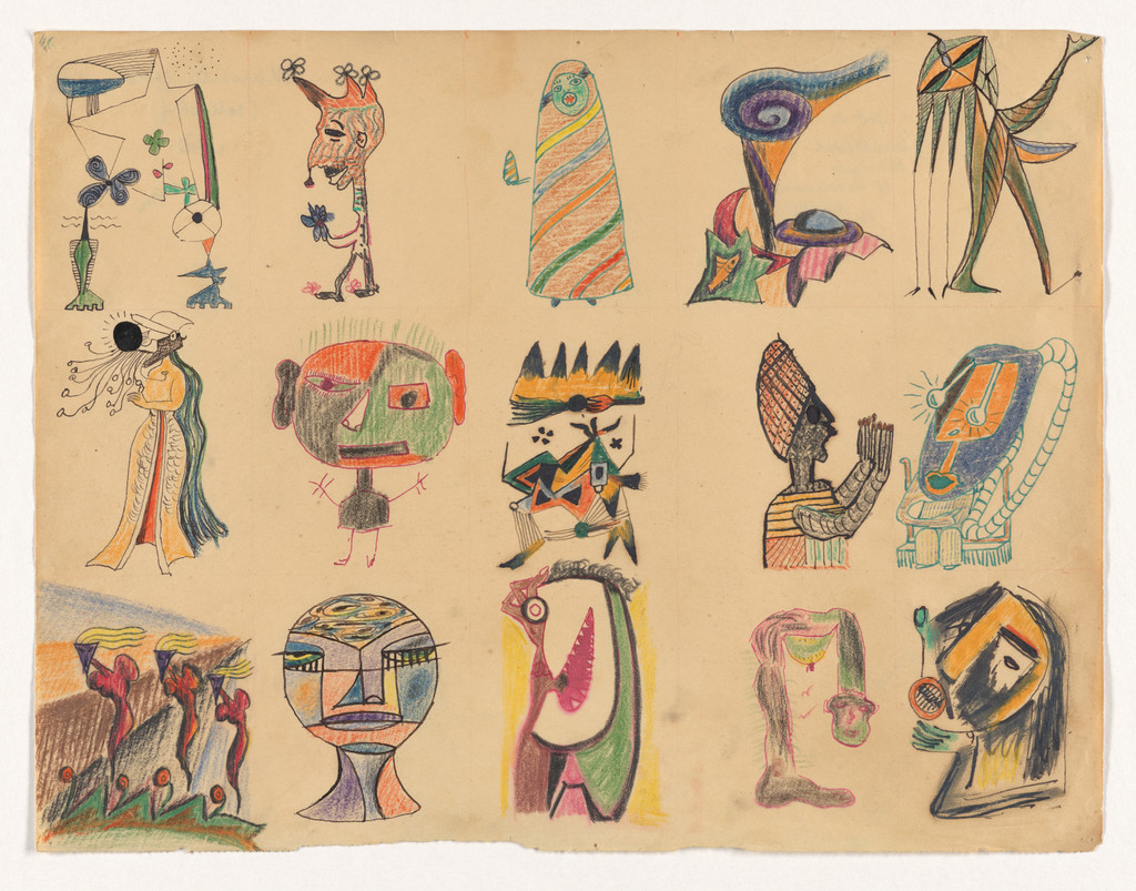 Dessin collectif (Collective Drawing), André Breton, Wifredo Lam, Jacqueline Lamba, 1940