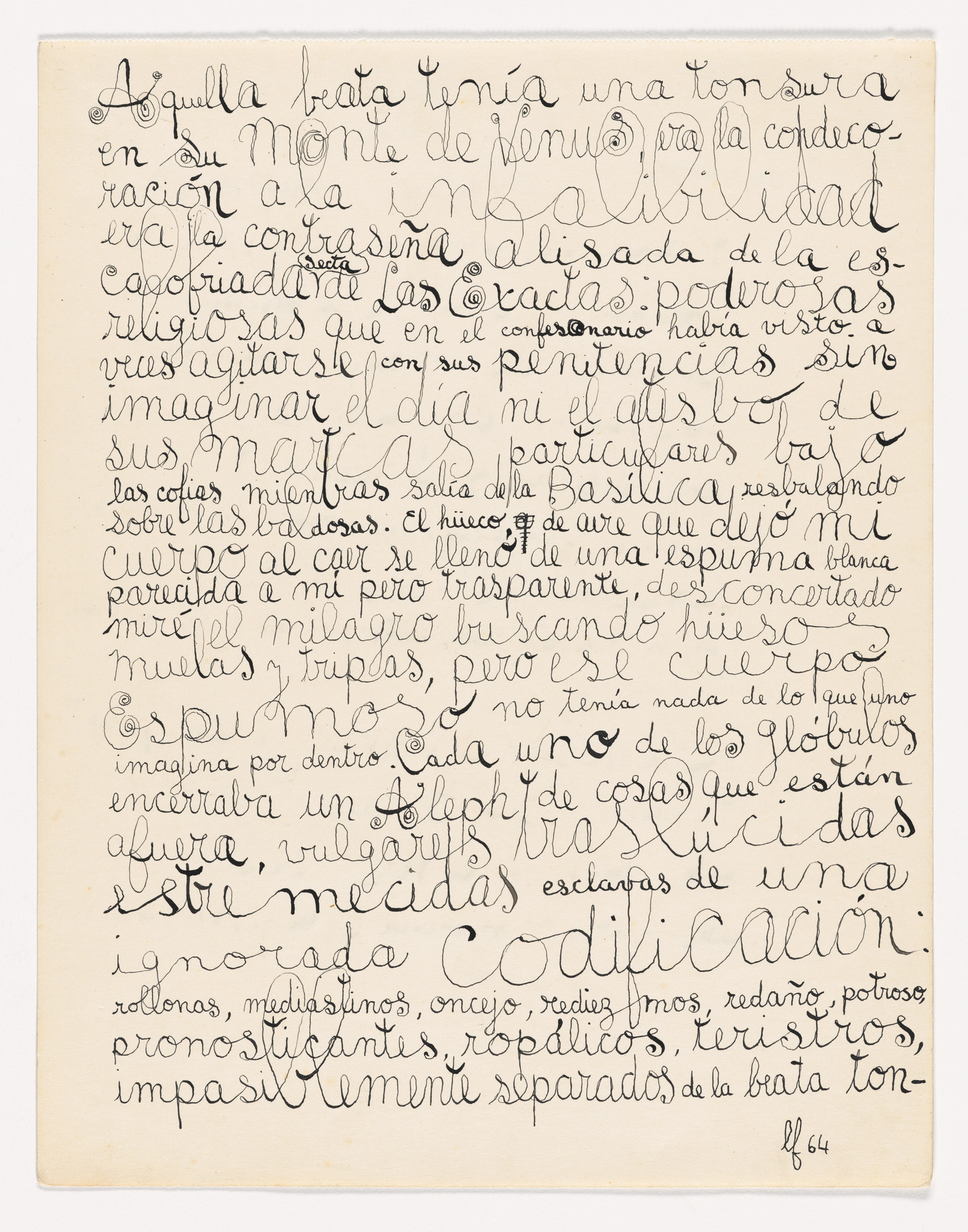 León Ferrari. Aquella beata tenía (That pious person had)