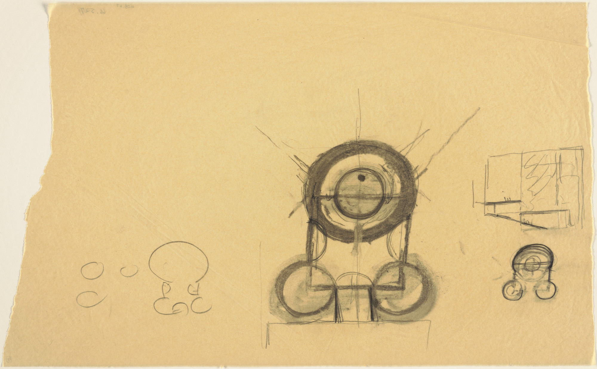 Louis I. Kahn. Sher-e-Bangla Nagar, Capital of Bangladesh, Dhaka, Bangladesh, Prayer Hall: plan sketch. 1965