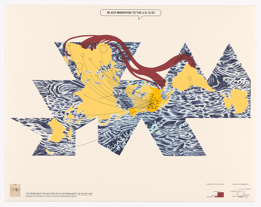 William Villalongo. Black Migration to the U.S. (1/2) from Printing Black America: Du Bois’s Data Portraits in the 21st Century. Portfolio 1: First Impressions
