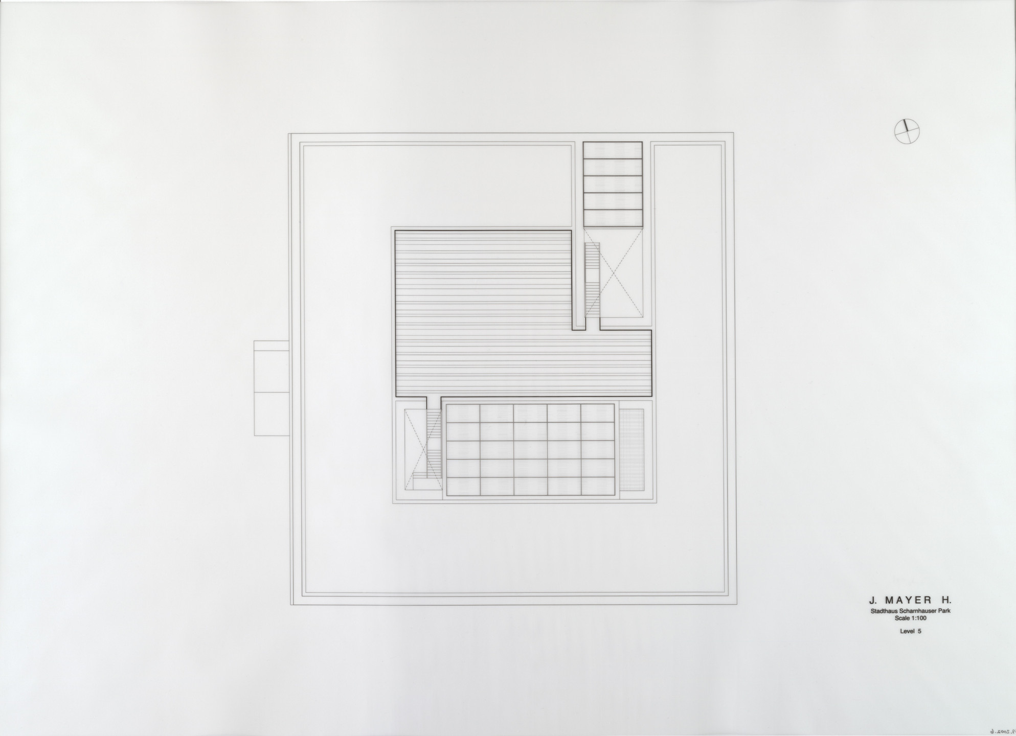 Jürgen Mayer H.. Stadthaus Scharnhauser Park, Ostfildern, Germany, Plan of level 5. 2002