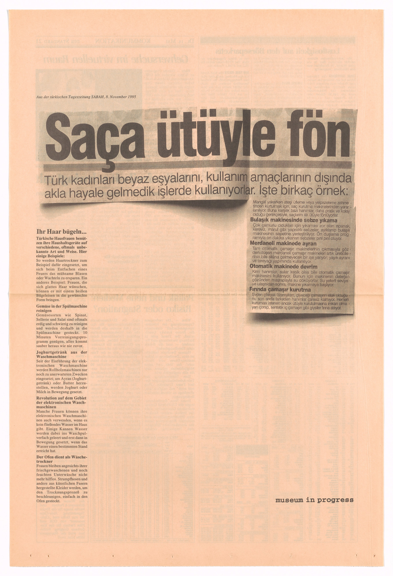 Ayse Erkmen. Untitled from the Museum in Progress project Interventions
