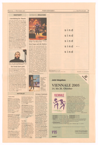 Heinz Gappmayr. sind, quadrat and vor einem gegenstand from the Museum in Progress project Interventions in Progress
