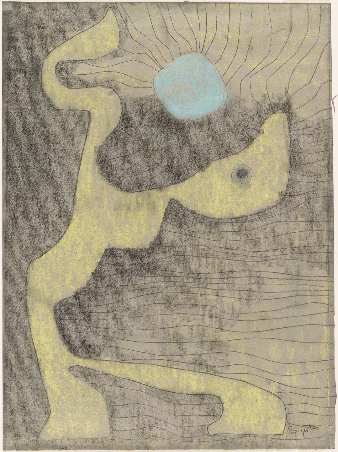 William Baziotes. Blue Sun (recto); Untitled (verso). (c. 1945)