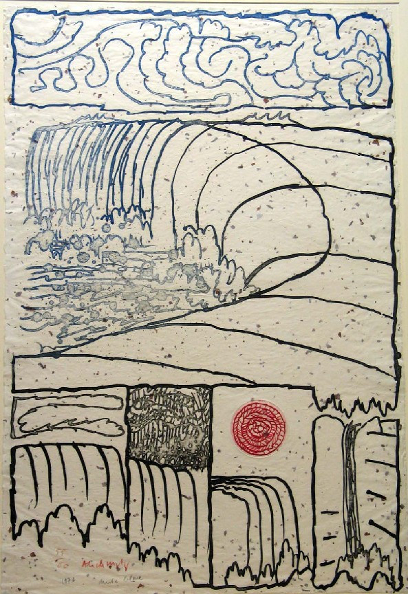 Pierre Alechinsky. Blue Falls (Chute bleue). 1976
