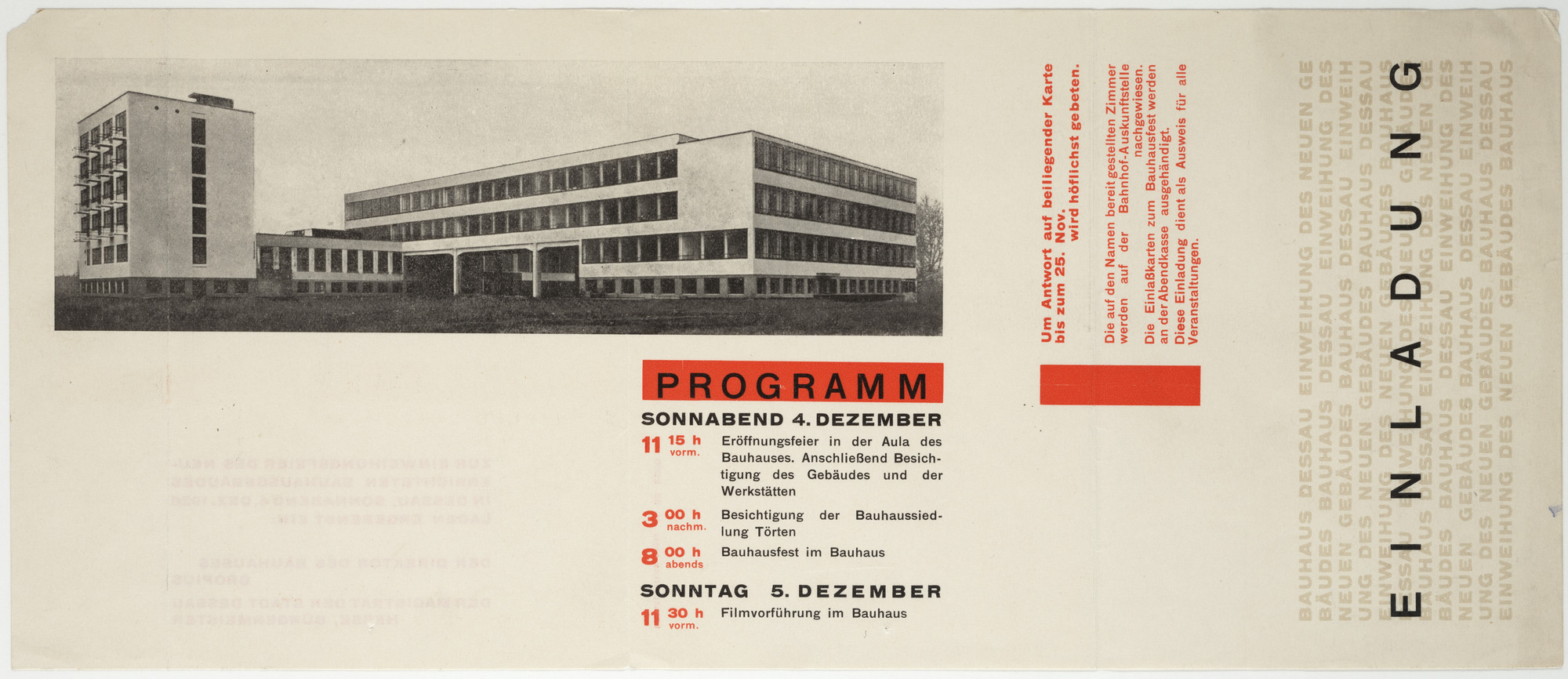 Herbert Bayer Einladung Bauhaus Dessau 1926 Moma