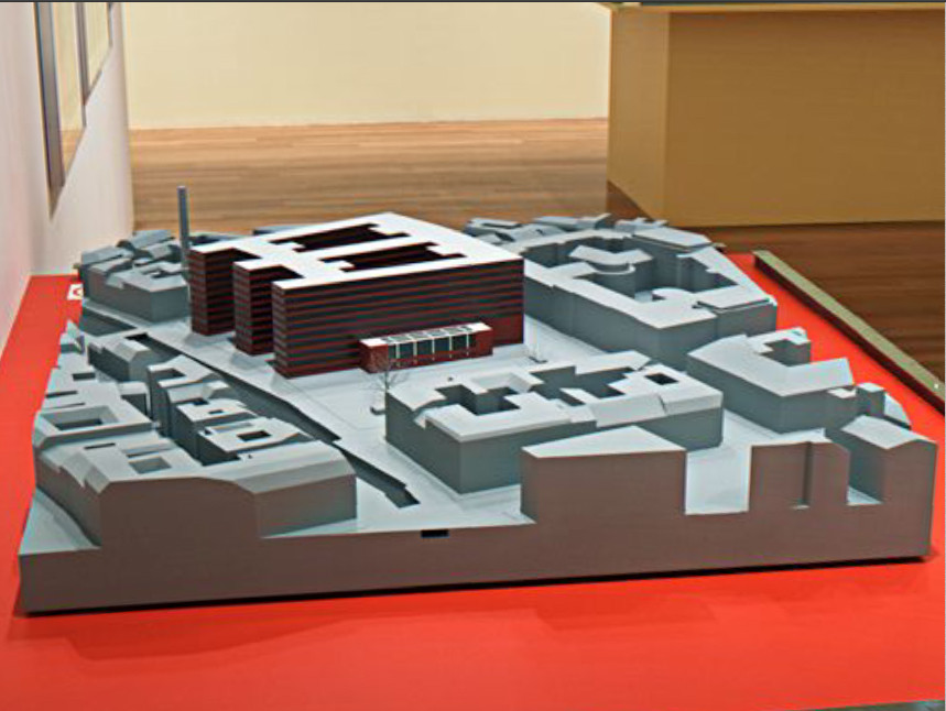 Ludwig Mies van der Rohe. Reichsbank, project, Berlin-Mitte, Germany, Urban context model. 1933