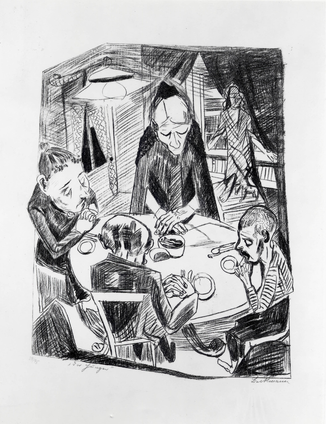 Max Beckmann. Hunger (plate 5) [Der Hunger (Blatt 5)] from Hell (Die Hölle). 1919