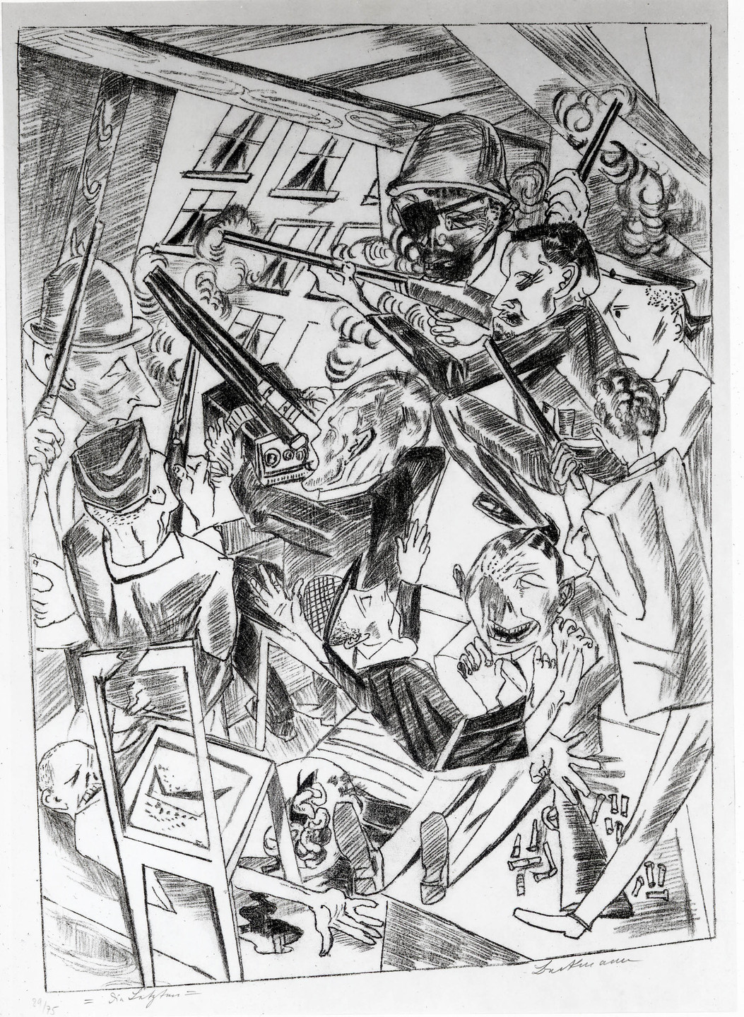 Max Beckmann. The Last Ones (plate 10) [Die Letzten (Blatt 10)] from Hell (Die Hölle). 1919