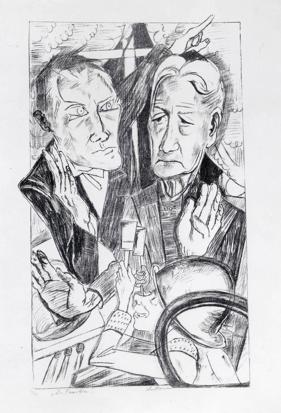 Max Beckmann. The Family (plate 11) [Die Familie (Blatt 11)] from Hell (Die Hölle). 1919