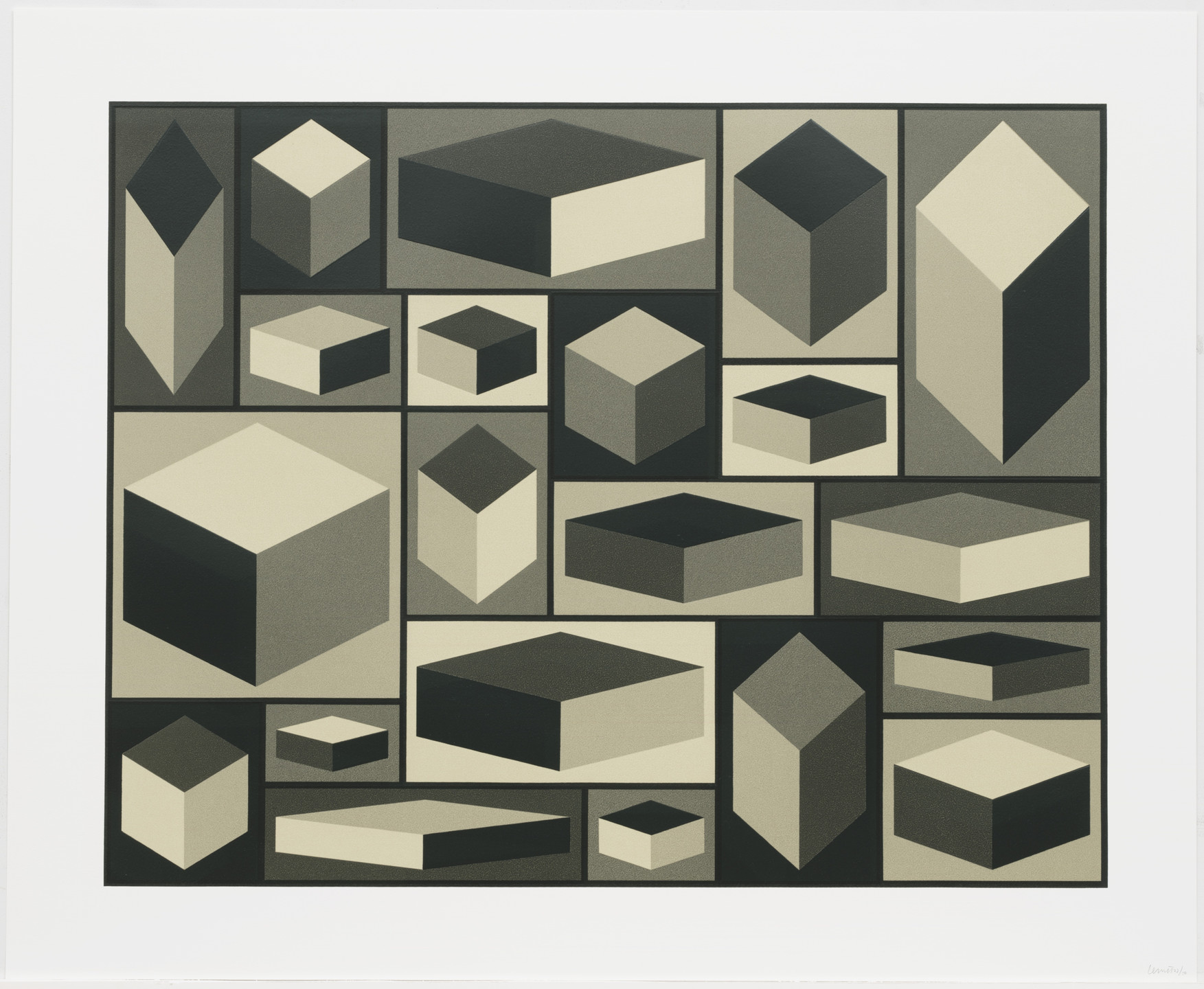 Sol LeWitt. Distorted Cubes (A) from Distorted Cubes (A-E). 2001