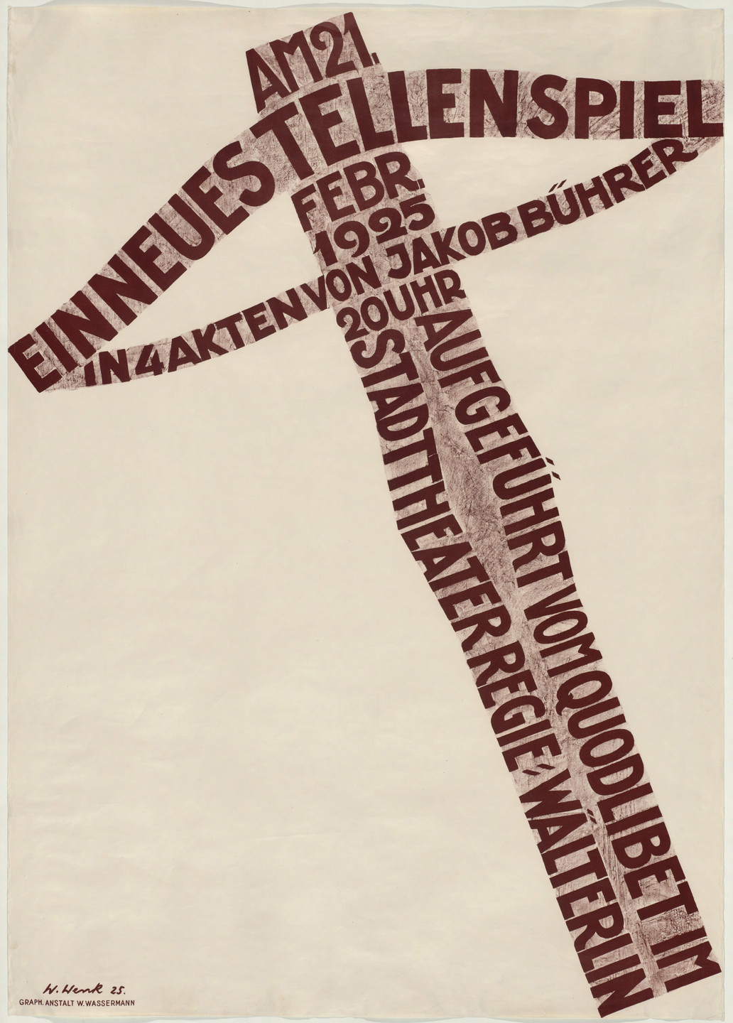 Wilhelm Wenk. Einneues Tellenspiel, In 4 Akten von Jakob Buhrer. 1925