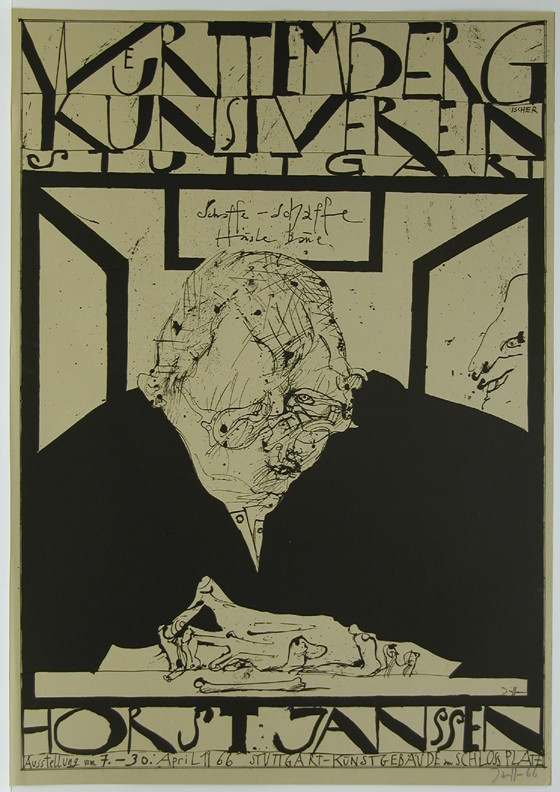 Horst Janssen. Wuerttembergischer Kunstverein... Horst Janssen, poster. (1966)