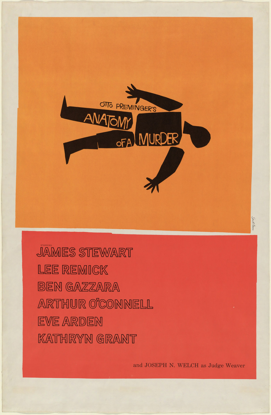 Saul Bass. Poster for the film Anatomy of a Murder directed by Otto Preminger. 1959