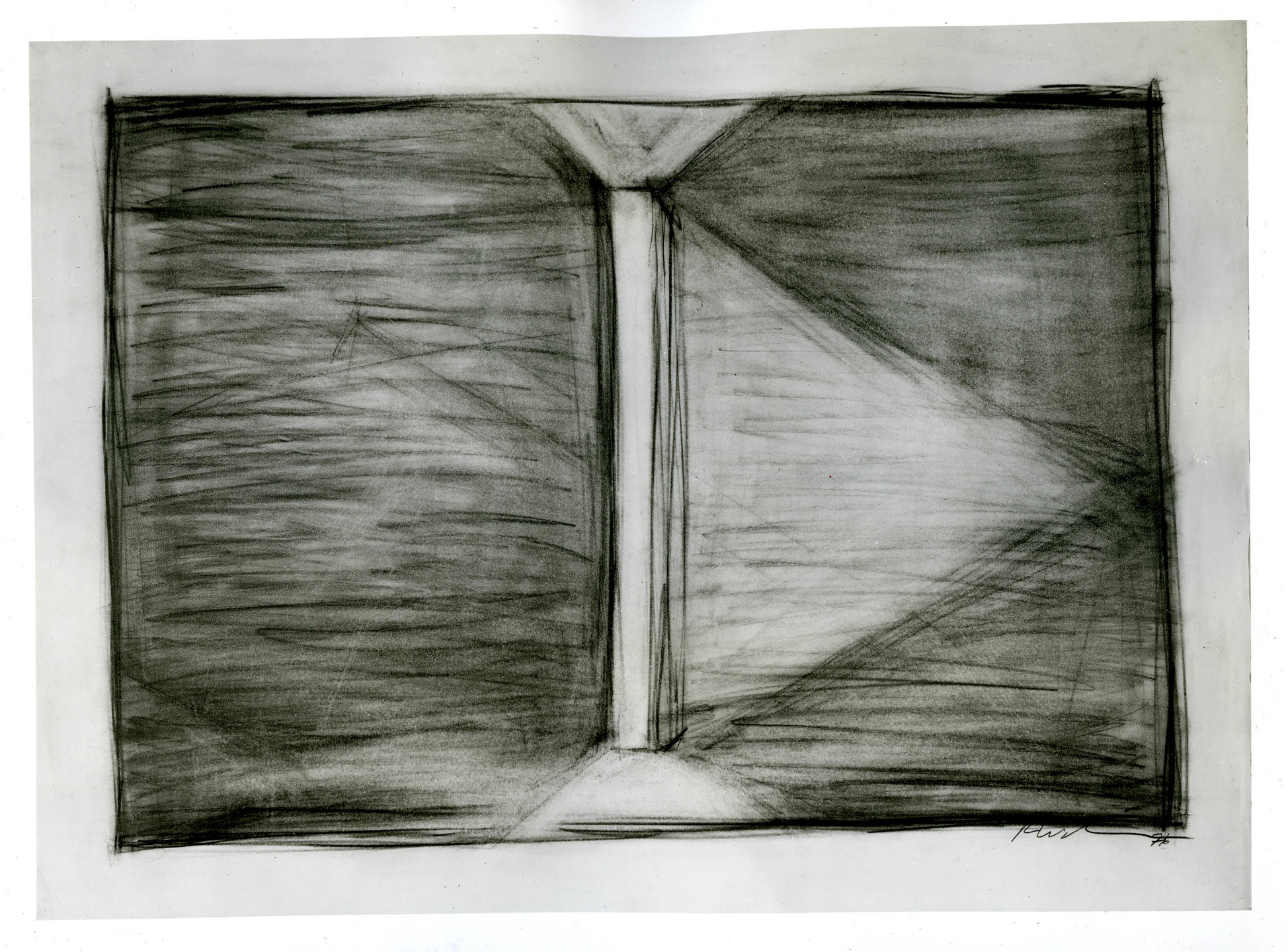 Robert Wilson. Drawing (Part of a suite of 4) for The Bed Levitation Scene for Einstein on the Beach. 1976