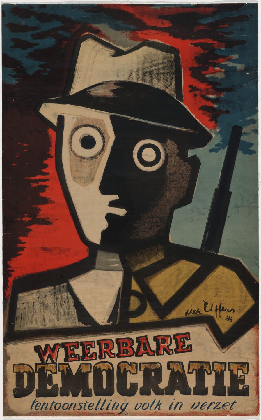 Dick Elffers. Weerbare Democratie, Tentoonstelling vok in Verzet. 1946