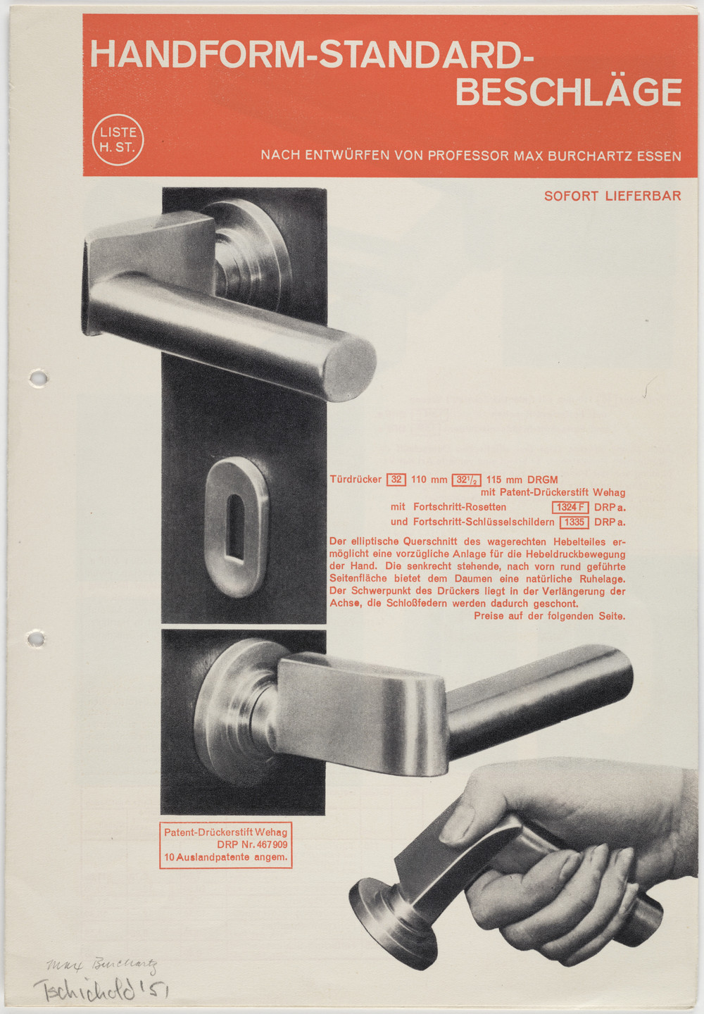 Max Burchartz. Advertisement for Wehag door products designed by Max Burchartz. 1931