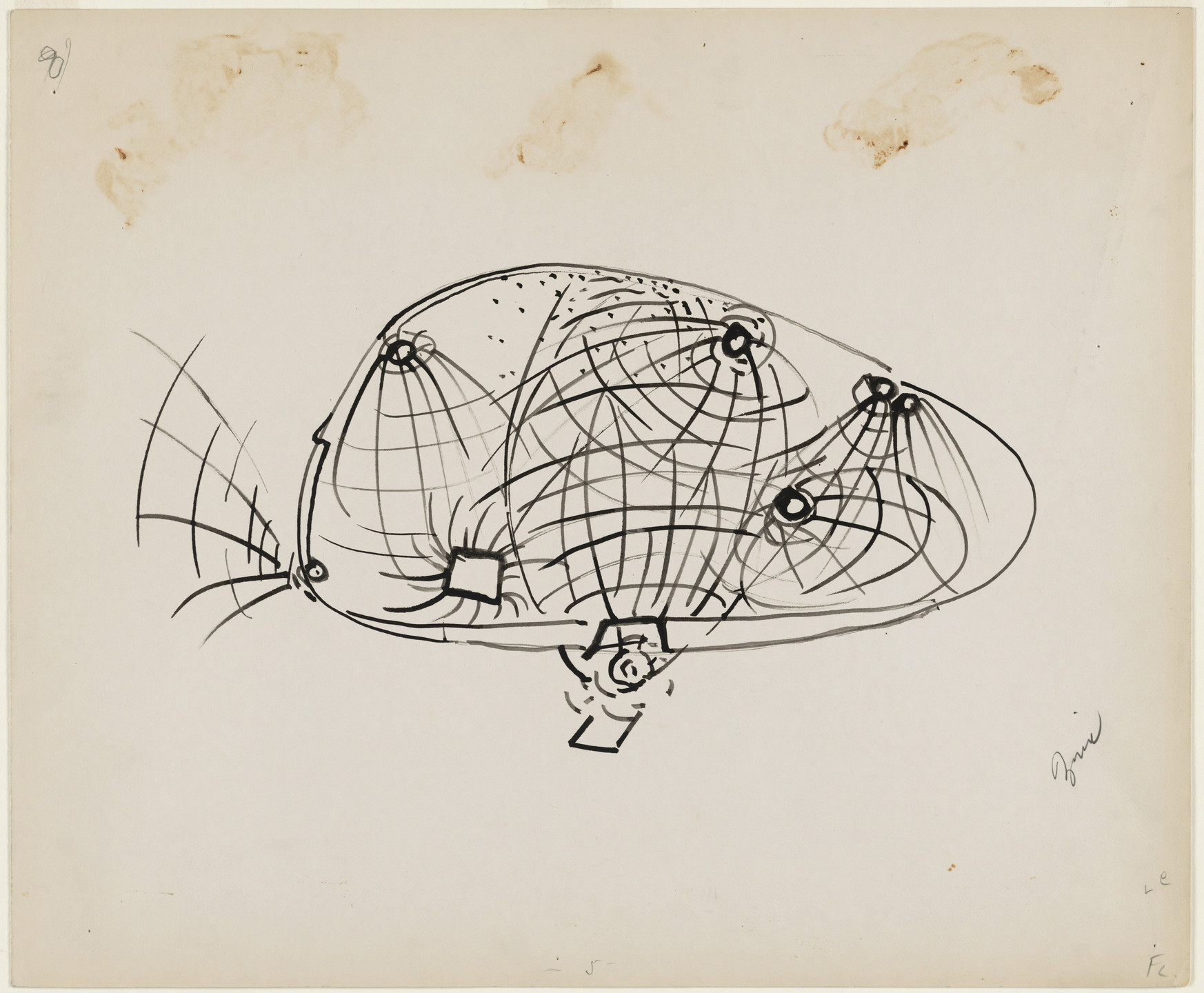 Frederick Kiesler. Endless House Project, Study for lighting. 1951