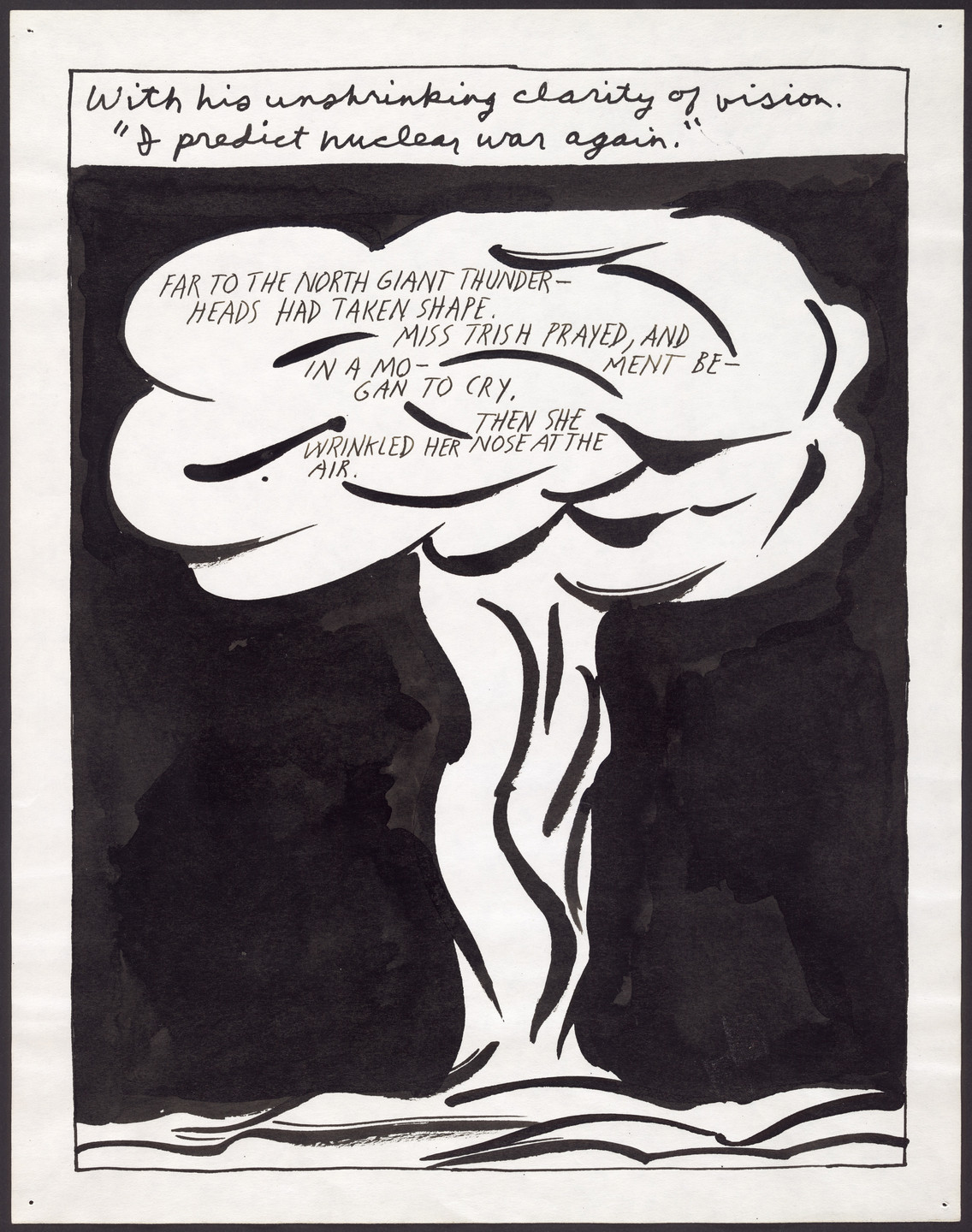 Raymond Pettibon. No Title (With his unshrinking...). 1987