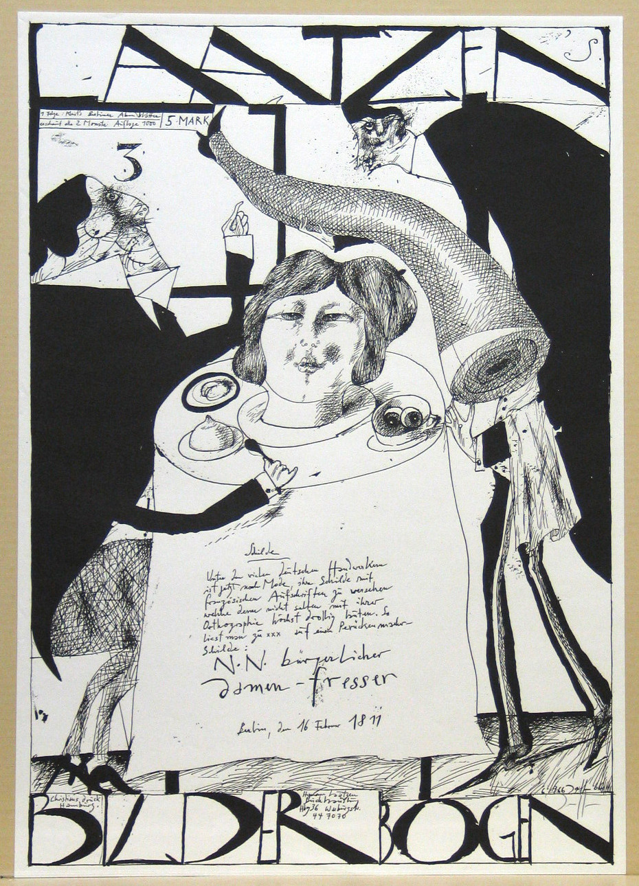 Horst Janssen. Laatzen&#39;s Bilderbogen, 3, poster. (1966)