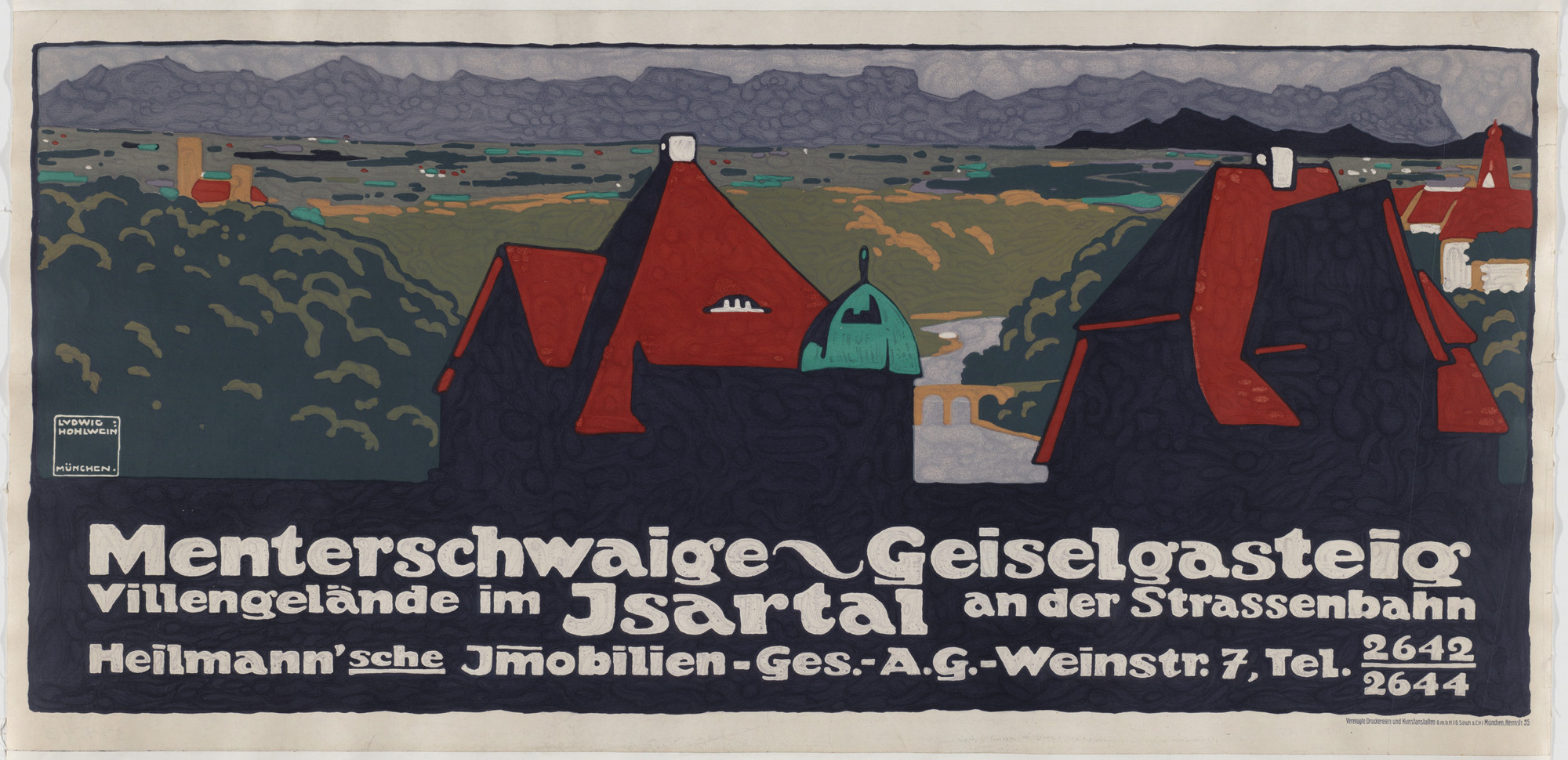 Ludwig Hohlwein. Menterschwaige-Geiselgasteig. 1910