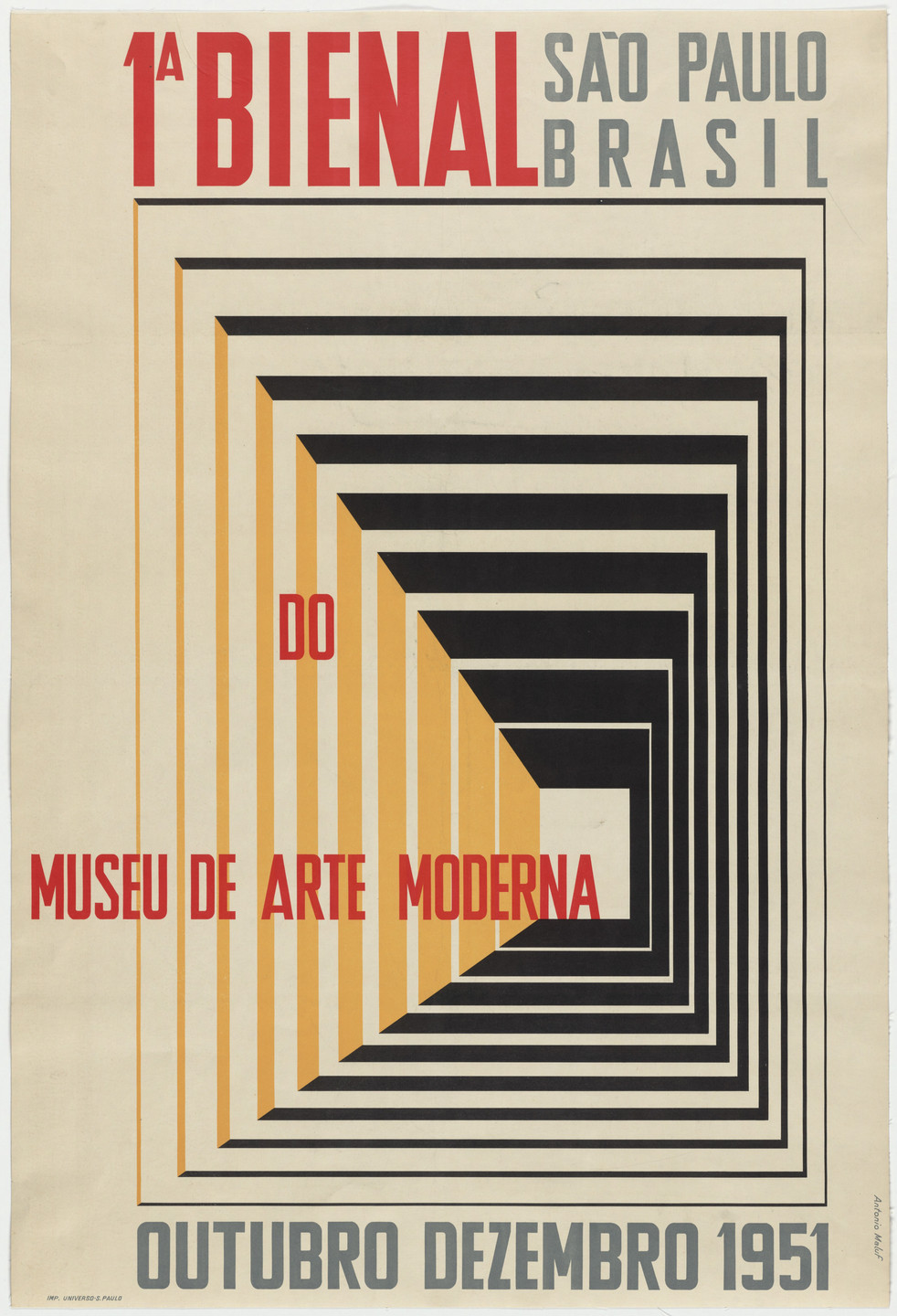 Antonio Maluf. Poster for the First Bienal de São Paulo. 1951