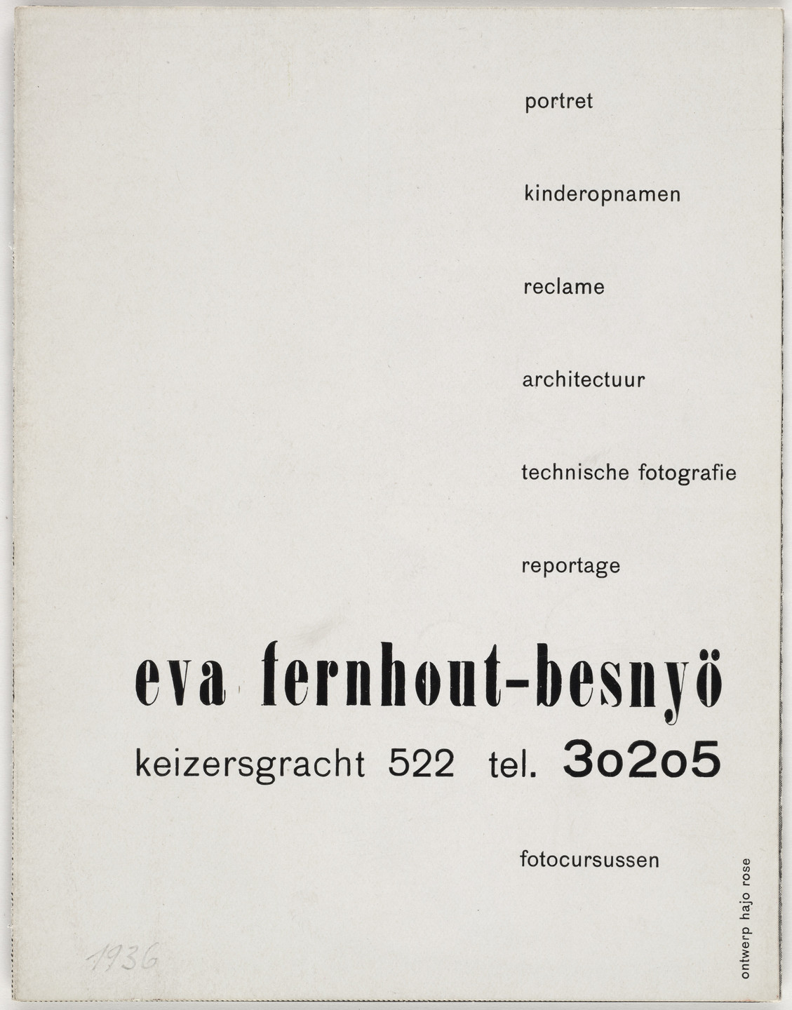 Hajo Rose. Eva Fernhout-Besnyö. 1936