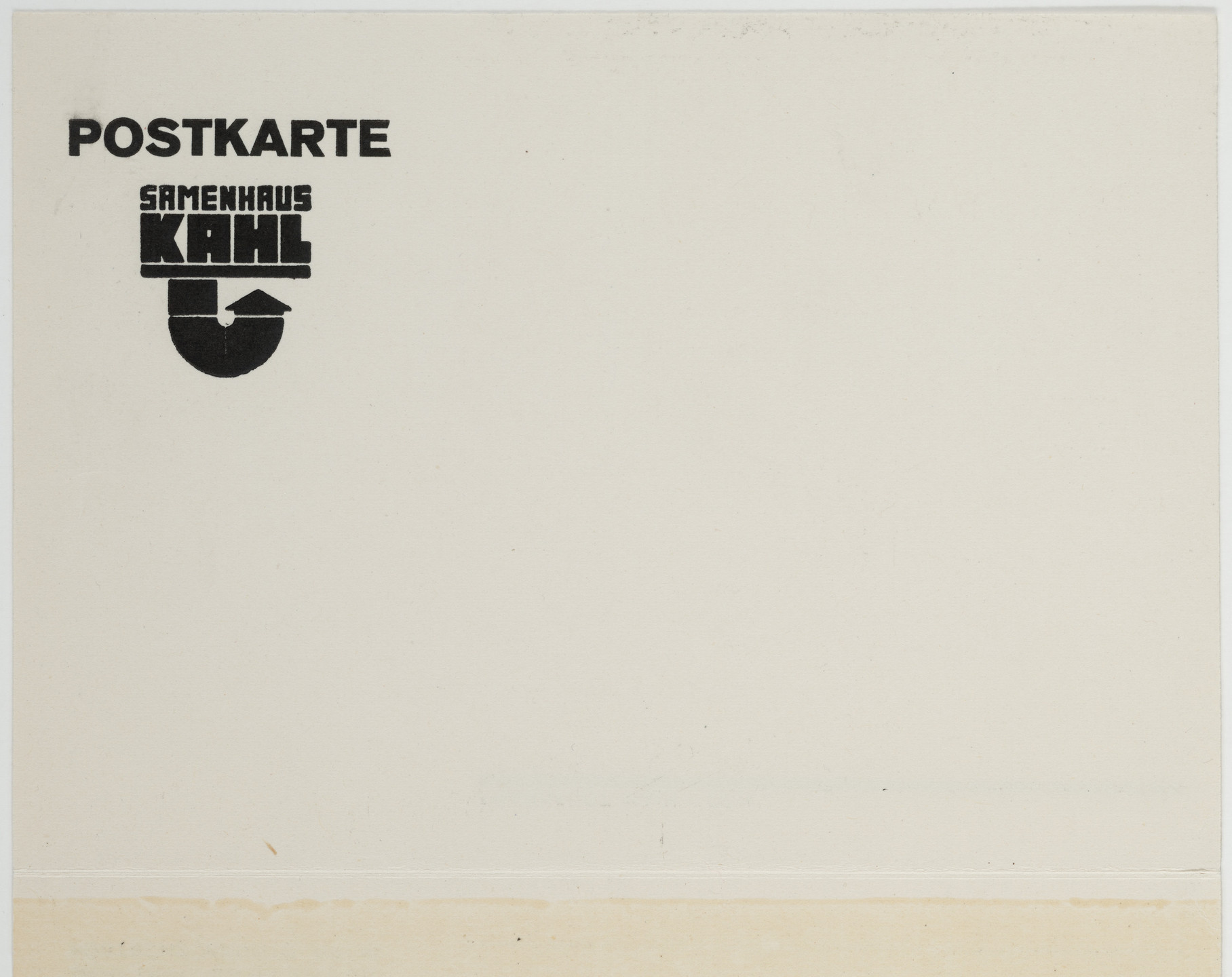 Robert Michel. Postkarte Samenhaus Kahl. After 1924