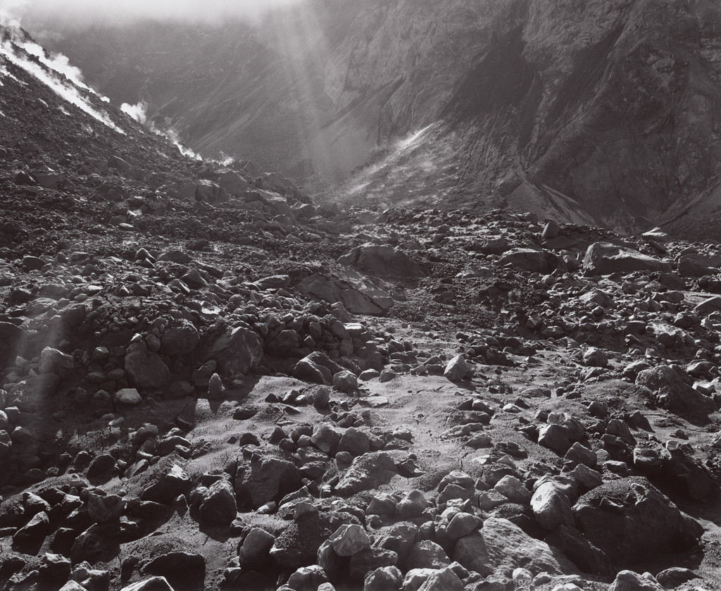 Inside Mount St. Helens Crater, base of lava dome on the left