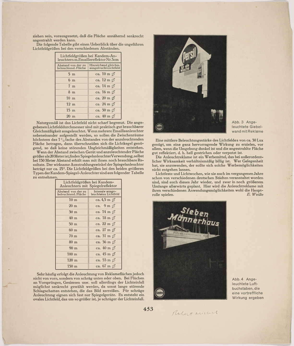 Robert Michel. Persil, Sieben Männerhaus. After 1925