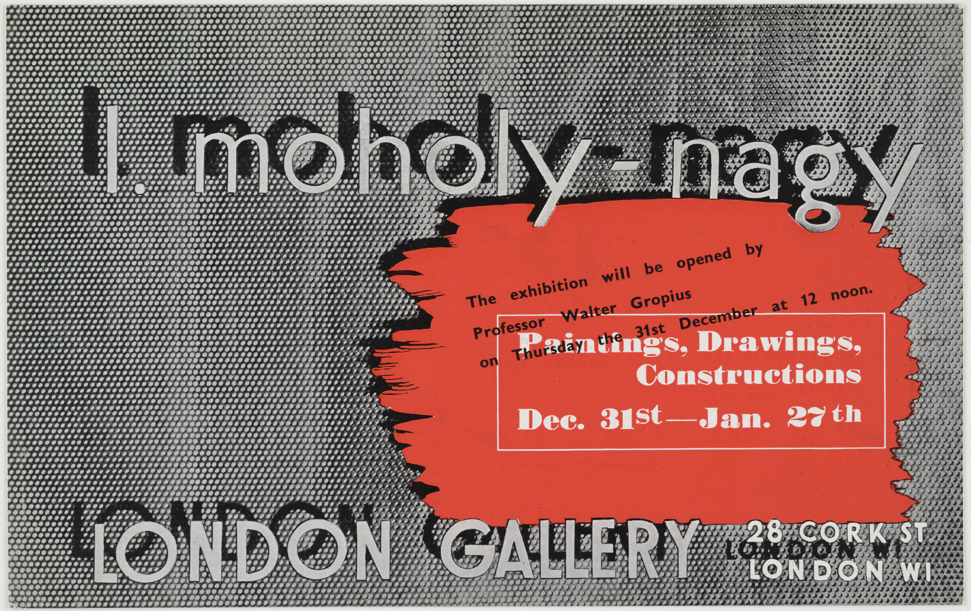László Moholy-Nagy. L. Moholy-Nagy: Paintings, Drawings, Constructions Dec. Dec. 31st-Jan. 27th, London Gallery. 1930s