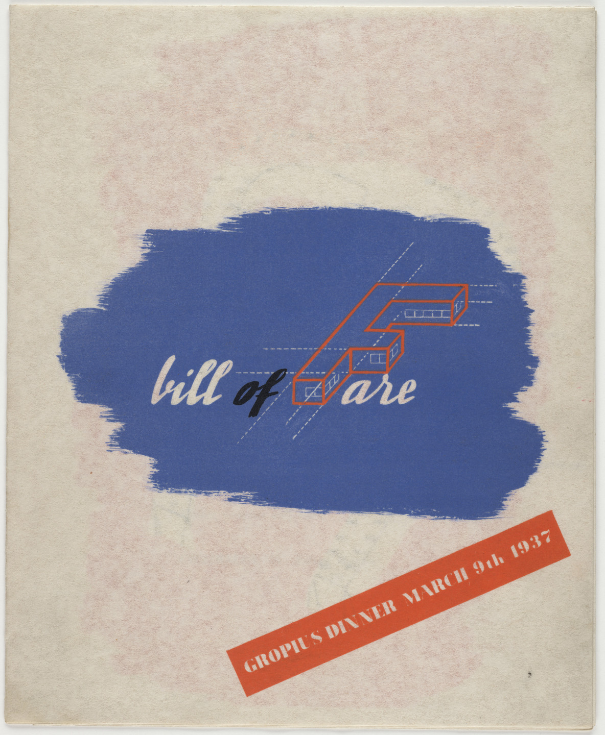 László Moholy-Nagy. Bill of Fare, Gropius Dinner, March 9, 1937. 1937