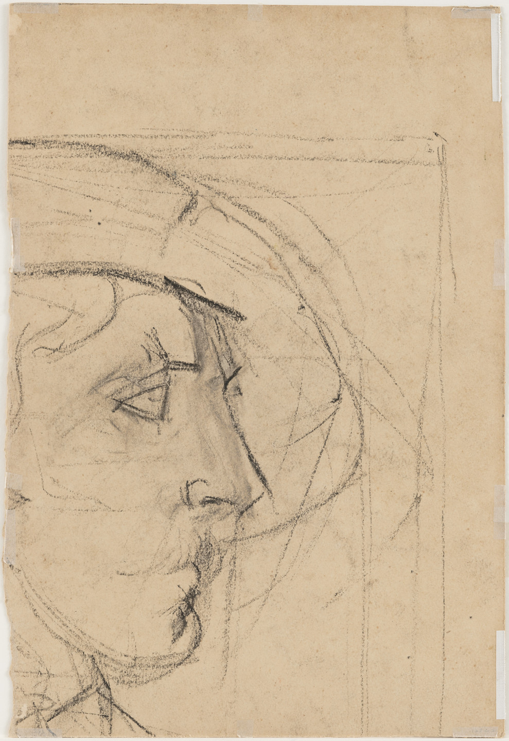 Piet Mondrian. Chrysanthemum (recto) and Head in Profile (verso). 1906