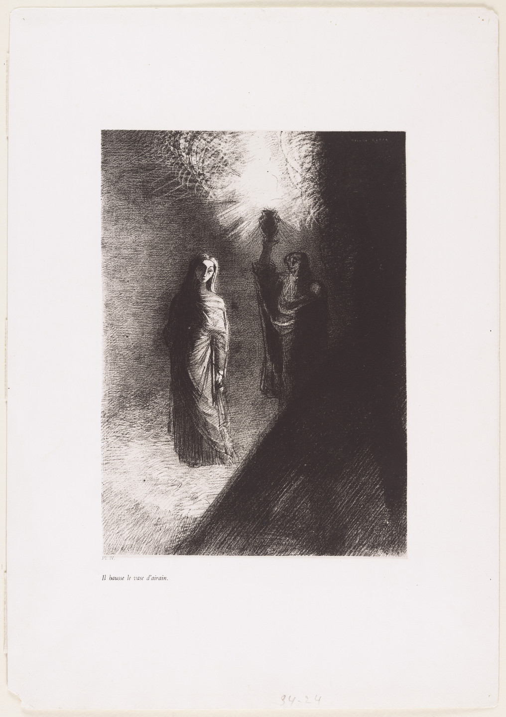 Odilon Redon. He Raises the Bronze Urn (Il hausse le vase d'airan) from The Temptation of Saint Anthony (La Tentation de Saint-Antoine)_ _. 1888