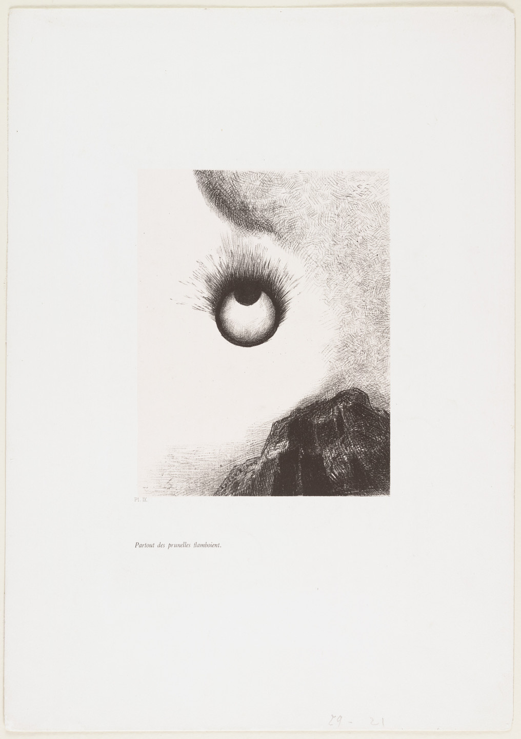 Odilon Redon. Everywhere Eyeballs Are Ablaze (Partout des prunelles flamboient) from The Temptation of Saint Anthony (La Tentation de Saint-Antoine). 1888