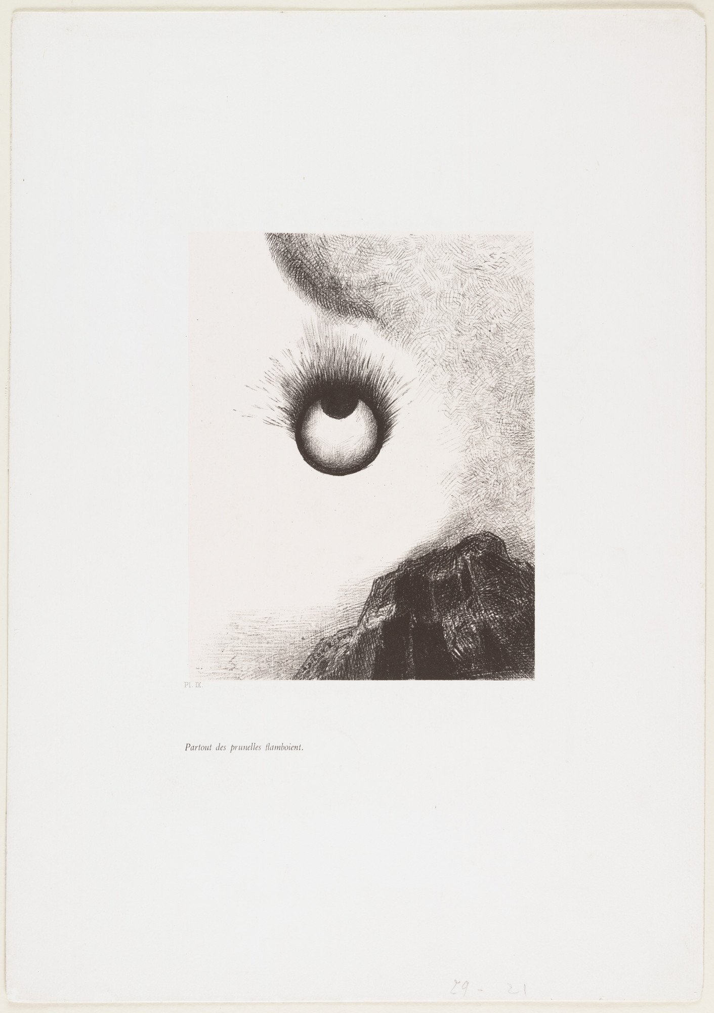Odilon Redon. Everywhere Eyeballs Are Ablaze (Partout des prunelles flamboient) from The Temptation of Saint Anthony (La Tentation de Saint-Antoine)