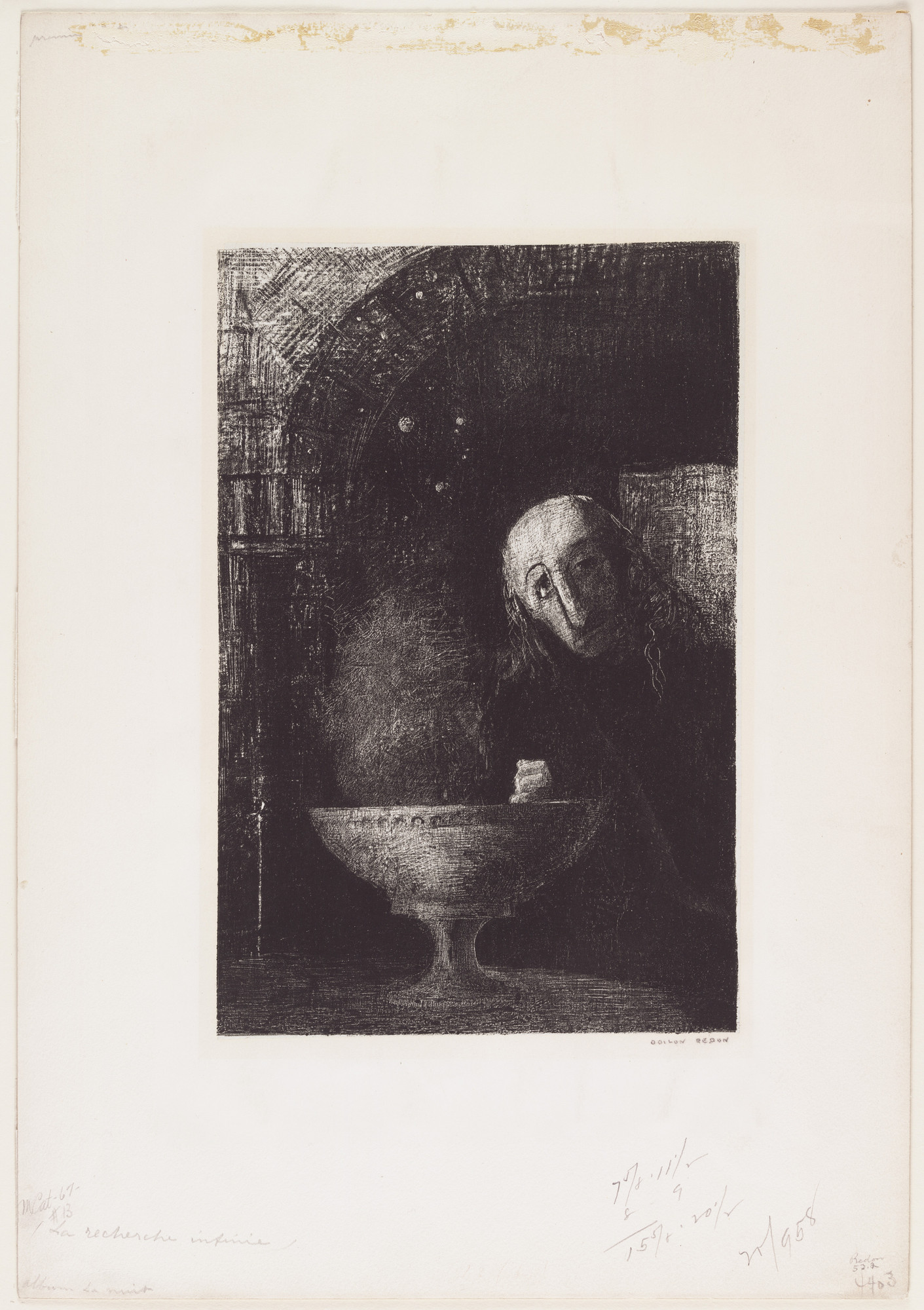 Odilon Redon. And the Searcher Was Engaged in an Infinite Search ( Et le chercheur était à la recherche infinie )